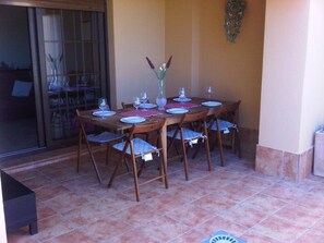 Dining on the main terrace