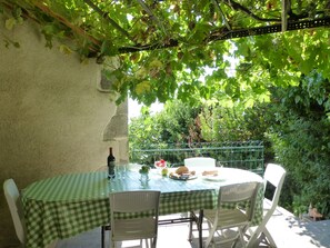 Vine covered terrace