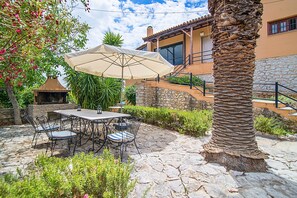 Outdoor dining area front