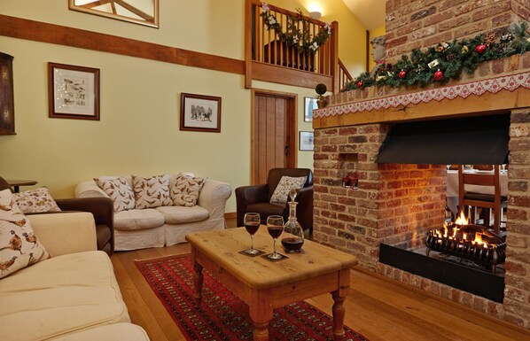 Barn winter interior