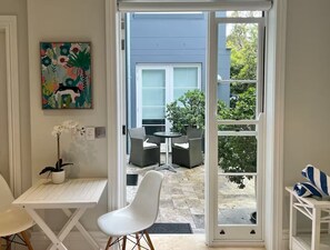 Shows outdoor courtyard