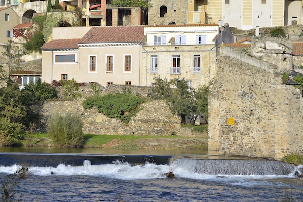 View of Les Tiers and Le Moulin from river beach