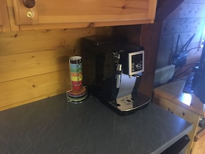 Bean to cup coffee machine.
