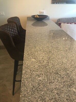 Breakfast bar with seating