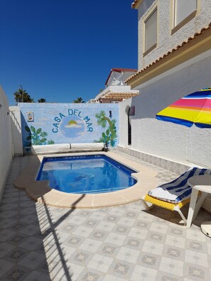 Relaxing by your private pool