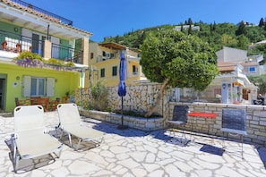 Sunny terrace with sea views