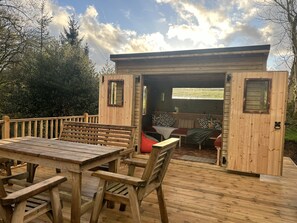 Scenic decking overlooking the stream.