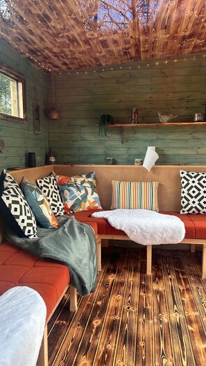 Time to relax. Heated cabin for those cooler nights.