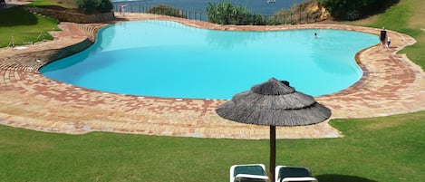 the swimming pool by the cliff (5 mn walking distance from our villa)