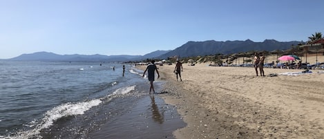 The beach in front of the appartment