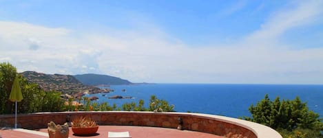 Stunning sea views from the terrace and sun beds