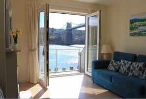 View of the Menai Suspension Bridge and the Straits from the Living Room.