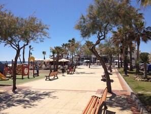 Boulevard in front of the apartment