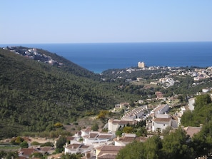 View to the sea from the top terrace