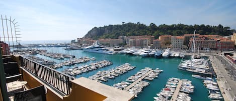 South west facing view of the port from the two balconies