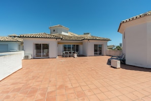 Our spacious terrace, great for a ball game