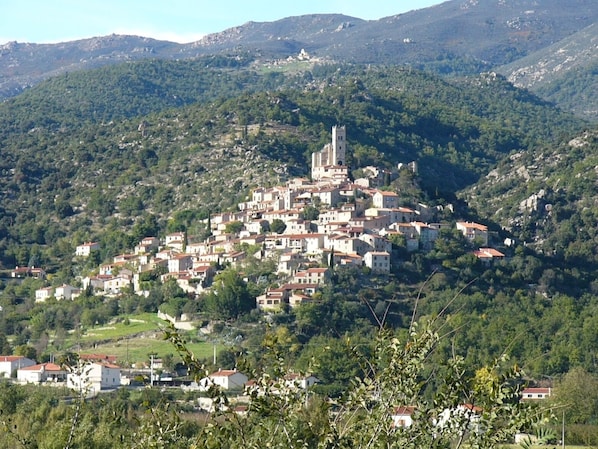 The village of Eus, from across the valley.
