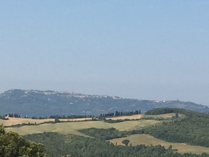 View towards Volterra from private terrace