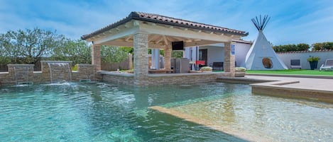 Pool Bar Villa on a sunny day in May 2019