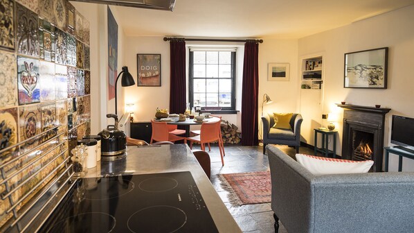 Sitting and dining area from kitchen.