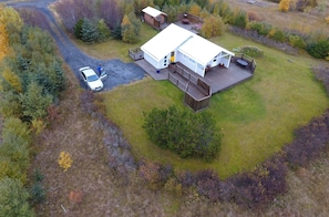 Aerial view of the house and nearest surroundings