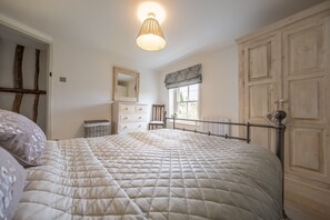 Muckledyke Cottage, Stiffkey: Master bedroom with stunning views