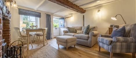 Muckledyke Cottage, Stiffkey: Charming sitting room with plenty of character