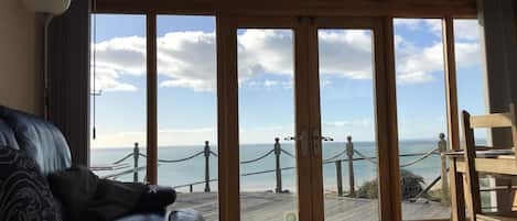 Sea Views from lounge with double reclining sofa