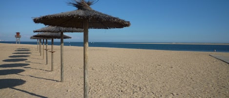 The nearest beach just over 10 mins walk away - with seasonal lifeguard