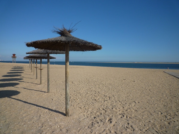The nearest beach just over 10 mins walk away - with seasonal lifeguard