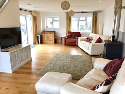 Ocean Views - refurbished house, with sea views, roof terrace and games room.  