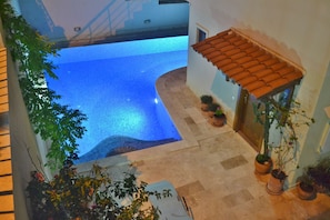 The pool starts at the front door and ends at the back!