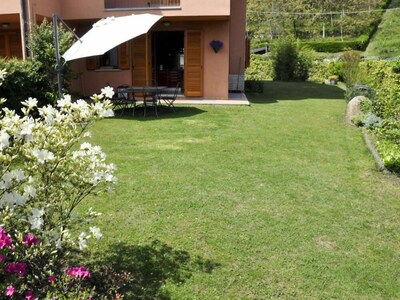 Apartment with swimming pool and private garden on Lake Maggiore