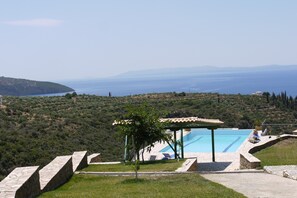 View of the pool and bay