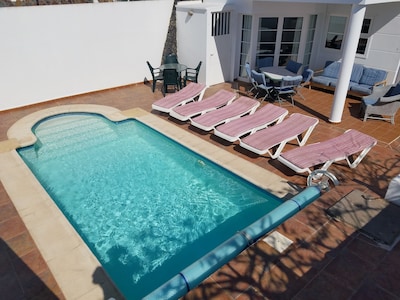 Large, 4 Bedroom,  Villa Private Garden, Heated  Swimming Pool with Sea Views