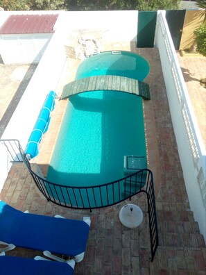 Private Pool, bridge and water feature
