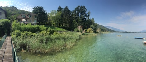 View of the house from the private pontoon 