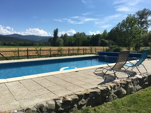 Swim or sunbathe and enjoy views of the Pyrenees.