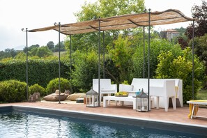 The gazebo by the pool
