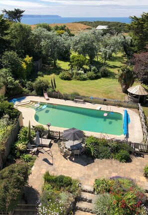 Back garden with private heated pool