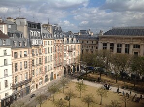 View from apartment of Place Dauphine with its early 17th century buildings