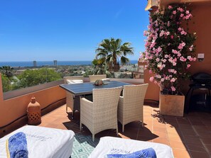 South facing sunkissed terrace.   Sun all day long.