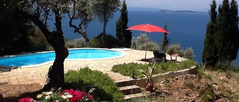 View of the pool from verandah