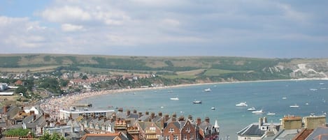 Panoramic sea views from our apartment lounge.