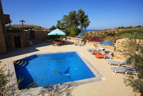 Pool area with views