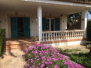 Newly painted shutters and new doors have smartened the villa