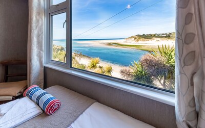 Stunning absolute sea beachfront Beach House St Ives Bay John Miller studio Wifi