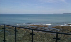 View from the balcony on a calm day. Tide out.