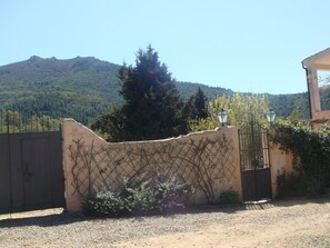 entrance to the fenced property (2.5 acres)