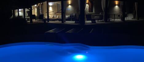 Villa & Pool at night